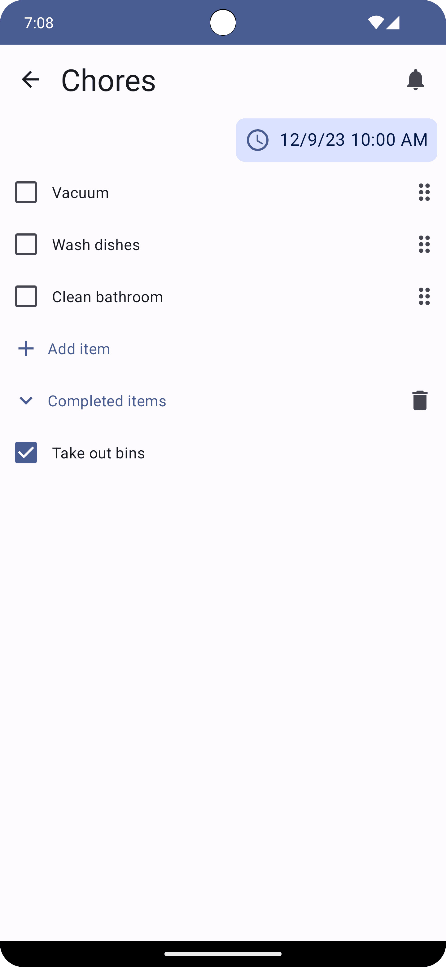 Todo App list screen